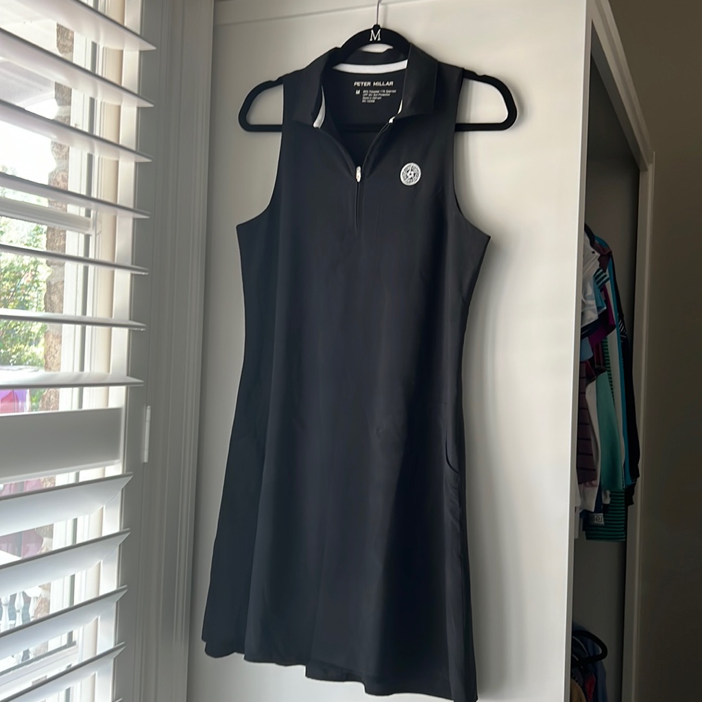 Peter Millar Black Sleeveless Carner Sport Dress With Zip